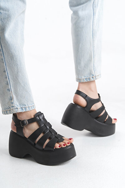 Redoxy Women's Special Design High Wedge Sole Gladiator Cage Sandals Shoes with Orthopedic Soles