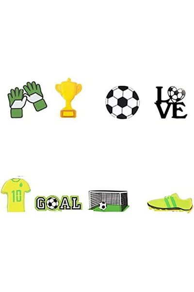 Hjhl Cake Decoration Set, Paper, Multicolor, Football, 8 Pieces