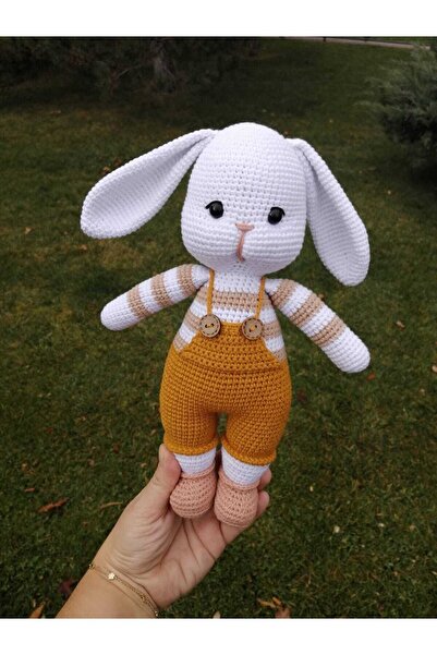 hobilanka Amigurumi Hardal Tulumlu Tavşan Örgü Oyuncak