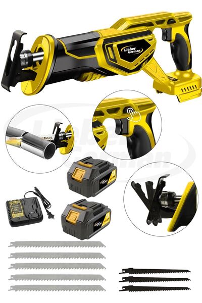 Lieber German Kömürsüz Motor 2x Akülü Ahşap Metal Plastik Et Kemik Kesme Tilk...