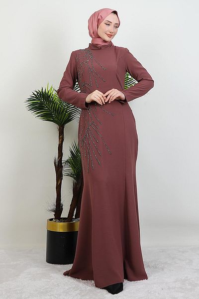 GİYZAMİLA Hiranur Hijab Φόρεμα Dusty Rose