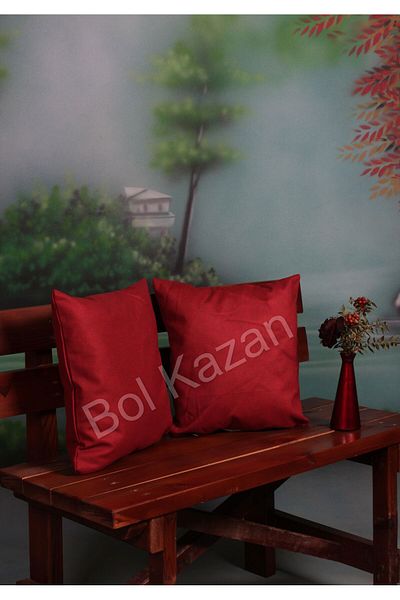 Bolkazan.com Brick Color Suede 2-Piece Throw Pillow Cover 40 X 40