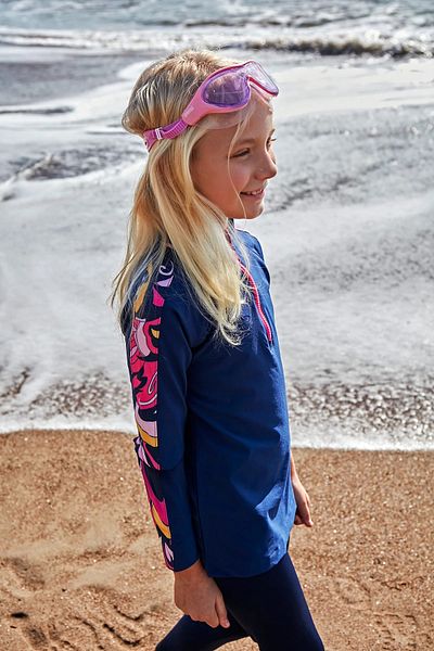 Marina Navy Blue Parachute Swimsuit Girl K2402