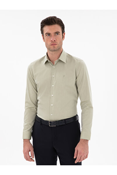 Cacharel Haki Slim Fit Pamuklu Oxford Gömlek 50304497-VR027