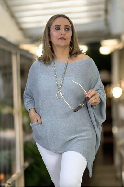 yagmurberen MADONNA ΠΟΥΚΑΜΙΣΟ ΜΕ ΑΣΥΜΜΕΤΡΙΚΟ ΚΟΡΥΦΑΣΤΙΚΟ ΠΟΥΚΑΜΙΣΟ ΜΕ ΤΣΕΠΕΣ ΜΕΓΑΛΟΥ ΜΕΓΕΘΟΥΣ ΙΤΑΛΙΚΟ ΜΕΡΣΕΡΙΖΕ ΜΠΛΟΥΖΑ.