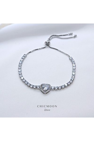 CHICMOON STORE Steel Gold Color Elevator Waterway Heart Steel Bracelet