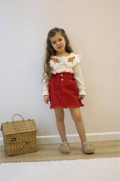 Yalçınoğlu Kids Girl's Blouse & Skirt Set for Special Occasions I Festive Girl's Set I Stylish and Stylish Set