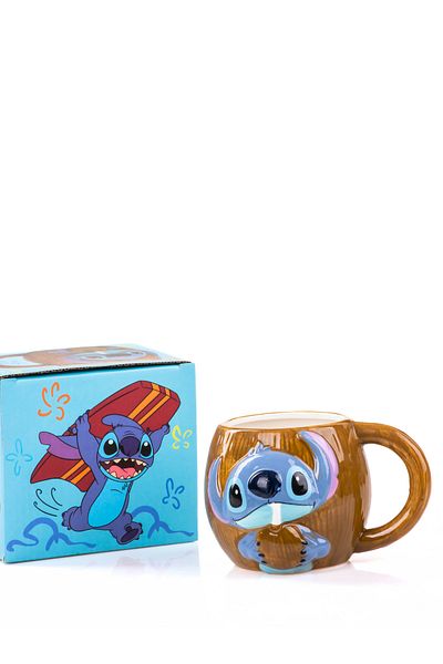 MUKKO HOME 3D Stitch Themed Porcelain Mug - 320ml, Colorful Gift Boxed