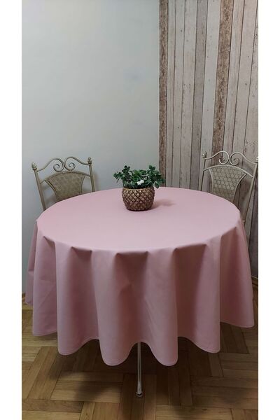 gonk Round, Solid Color, Duck (Liquid Pusher, Stain Proof) Fabric, Tablecloth