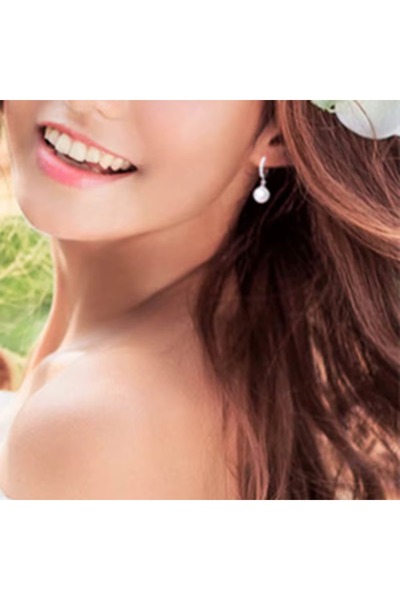 HOBİSY GIFT SHOP Antiallergic Silver Color Steel Pearl Earrings – Complete Your Elegance with Zircon Sparkle 10mm Pearl