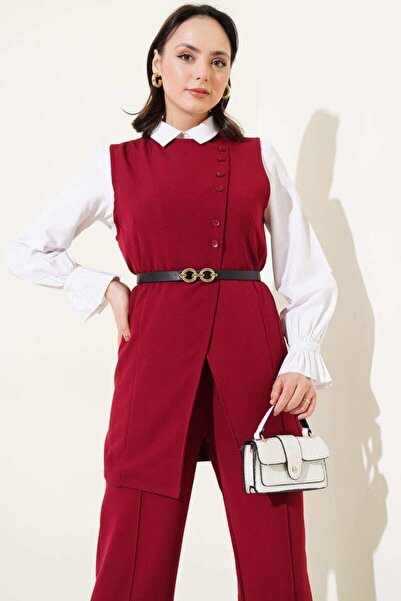 YILMAZBARMAZ Women's Cross Mini Buttoned Two-Piece Suit
