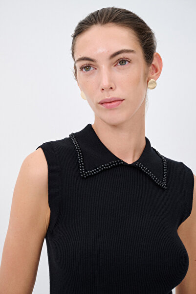 adL İnci Detaylı Triko Bluz