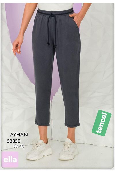 AYHAN Lyocell Fabric Sports Casual Pants with Elastic Waist