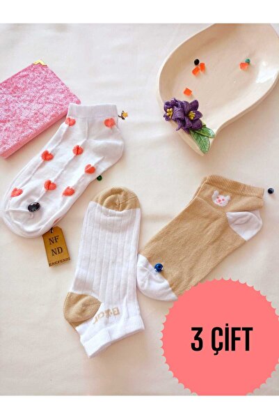 ENEFENDİ 3 PERECHI DE Ciorapi de damă, moale, fără cusături, din bumbac, cu model, 36-40