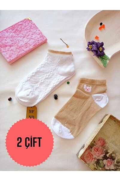 ENEFENDİ 2 PERECHI DE Ciorapi pentru femei, din bumbac moale, cu model, fără cusături, 36-40
