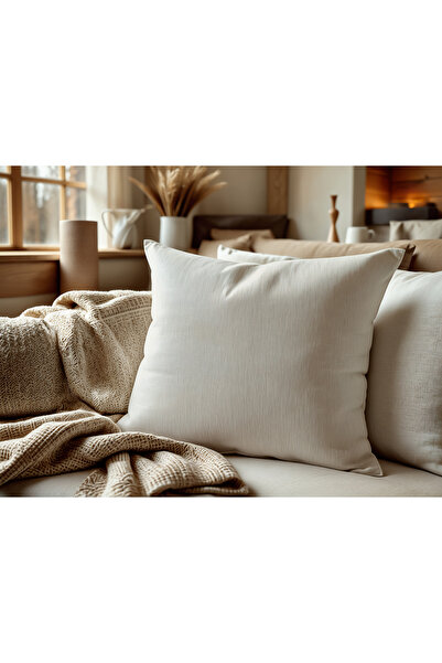 Meine Home Ecru Linen Throw Pillow Cover 2 Pieces