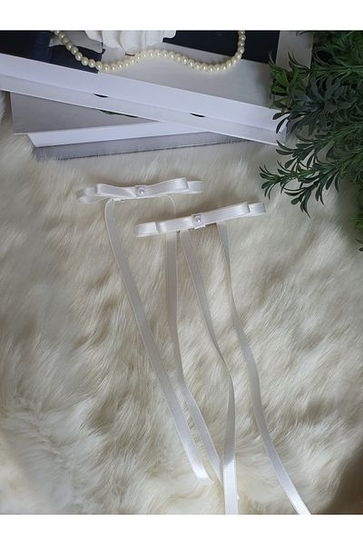 Fiyonks Atölye Accesoriu pentru păr cu clemă cu fundă din satin, 2 bucăți, agrafă pentru femei, cu perle