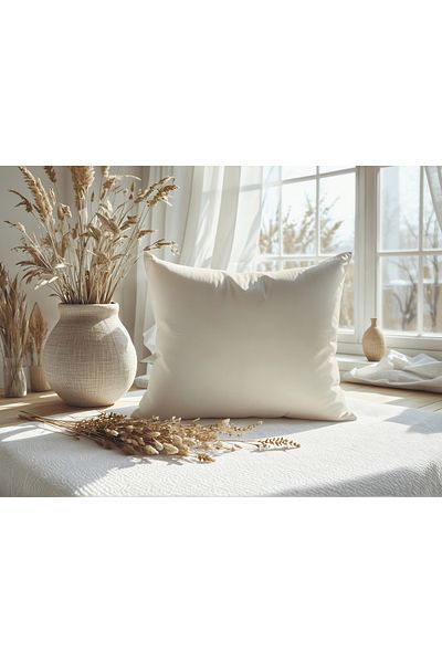 Meine Home Ecru Linen Throw Pillow Cover 2 Pieces