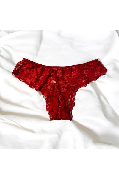 enmodaiçgiyim Red Women's Lace Luxury Thong