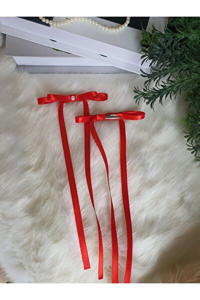 Fiyonks Atölye Saten Fiyonk Toka Saç Aksesuarı 2'li Klipsli Toka Kadın Saç To...