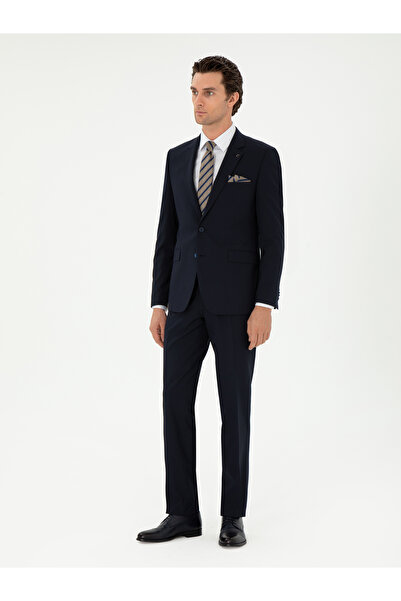 Cacharel Koyu Lacivert Slim Fit Klasik Takım Elbise 50310167-VR100