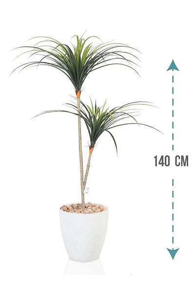 Generic Artificial Yucca Cactus Tree (2 Branches) with Cylinder Plastic Pot