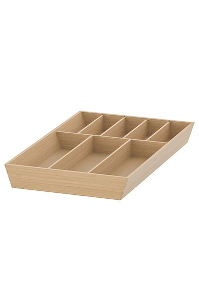 IKEA Бамбуков органайзер за прибори за хранене с вътрешен разделител за чекмедже 31x49x5.6 см IKEA