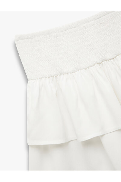 Koton Fusta din viscoză amestecată de in cu detaliu pliat și talie elastică