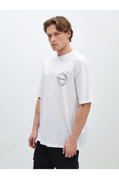 LC Waikiki Crew Neck Short Sleeve Printed Combed Cotton Men's T-Shirt