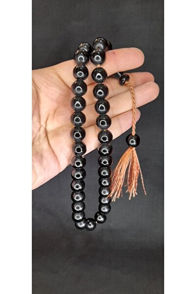 Anemore Collection مسبحة صلاة من العنبر باللون الأخضر الداكن - قطع كروية T-421