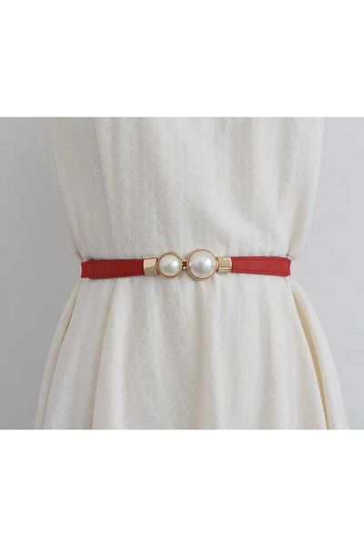 Beyna Rubber Belt with Pearls