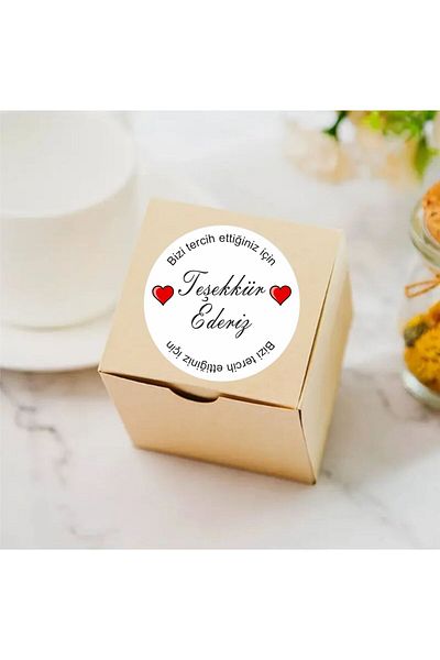zafrakreklam 60Pcs Round 5cm Adhesive Product Packaging Thank You Label, Sticker