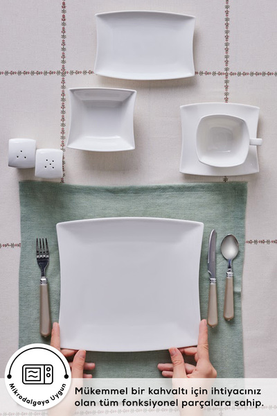 Karaca Forever Bone Perfect White 32 Parça 6 Kişilik Kahvaltı Takımı