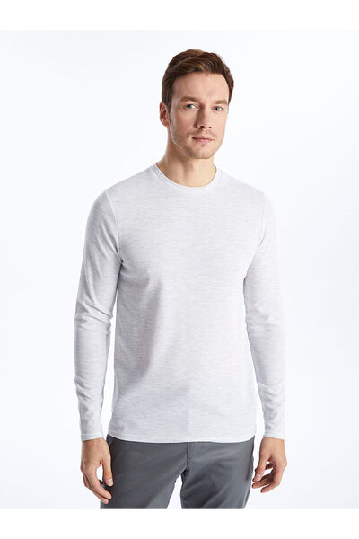 LC Waikiki Nevavm with Difference Oval Collar Long Sleeve Men's T-Shirt