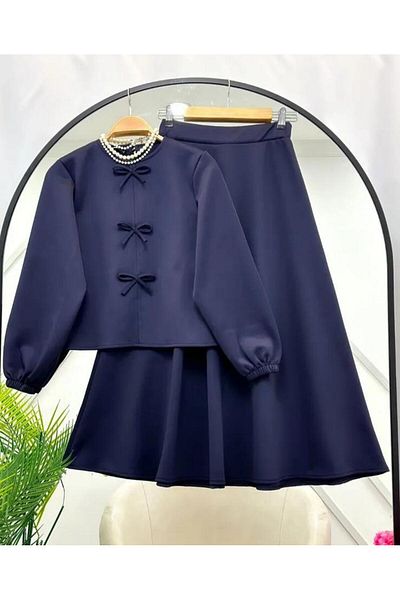 modasindoma Women's Scuba Double Suit with Bow in Front