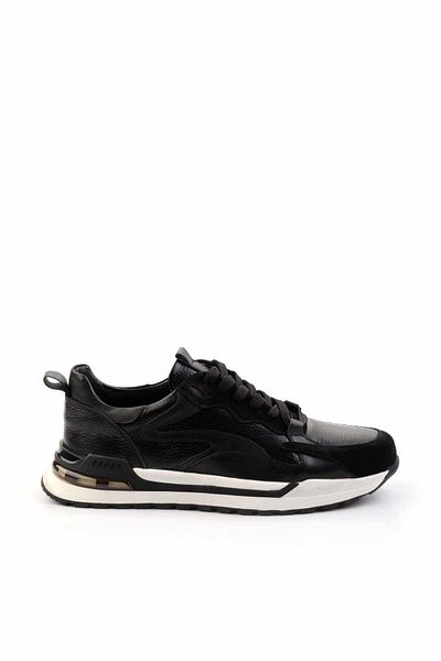 Bambi Black Leather Men's Sneaker E01011027341