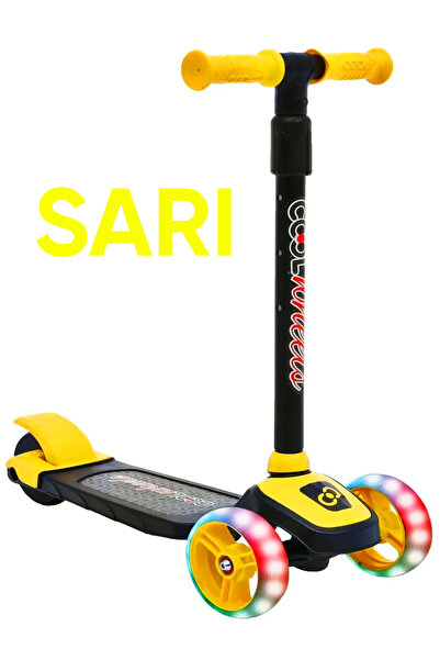 a v d a SARI Led Işıklı 3 Tekerlekli Yükseklik Ayarlı Twist Scooter