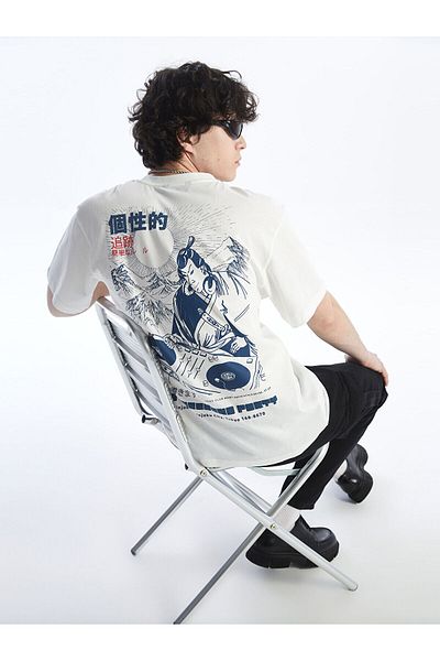 LC Waikiki Crew Neck Short Sleeve Printed Combed Cotton Men's T-Shirt