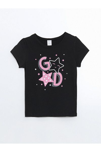 LC Waikiki New Season Crew Neck Printed Girl's T-Shirt - S5Ha17Z1