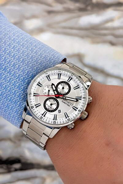 Ferrucci Function Gümüş Renk Çelik Kordon&Kasa Erkek Kol Saati 3 ATM+Bileklik zmfer109