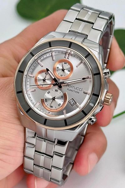 Ferrucci Function Men's Wristwatch Steel Strap Steel Case 3 Atm Water Resistance