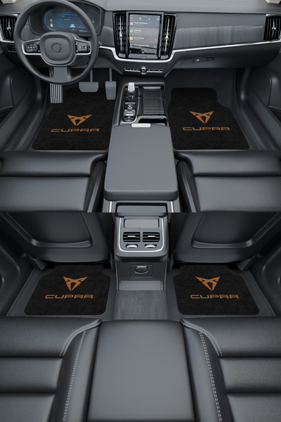 Dormot Home Modern Dijital Baskı Siyah Cupra Logo Universal Araba Paspası, Ot...