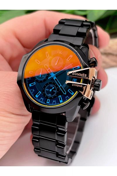 COMMES Women's Wristwatch Colored Glass Crono All Functions Active