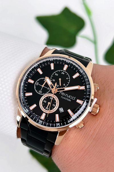 Ferrucci Function Men's Wristwatch Steel Strap Steel Case 3 Atm Water Resistance