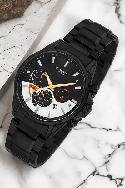 Comwatch Black Color Steel Band Men's Watch with Bracelet Gift Zmcmw006