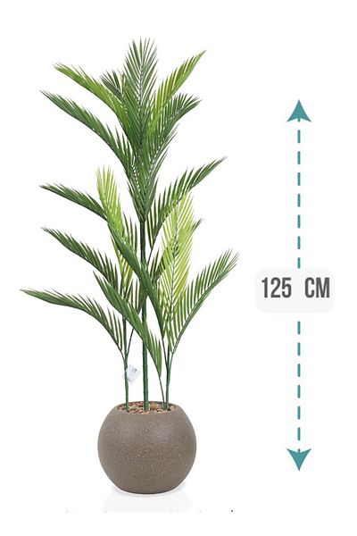 Generic Artificial Areca Palm (3 branches) with round plastic stand