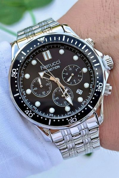 Ferrucci Function Men's Wristwatch Steel Strap Steel Case 3 Atm Water Resistance