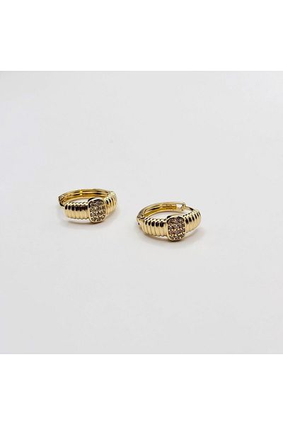 Swan Jewelry Zircon Stone Gold Earring