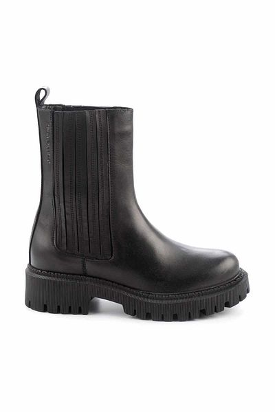 Hush Puppies حذاء بوت وجزمة نسائية من الجلد الطبيعي باللون الأسود HP 0144182403