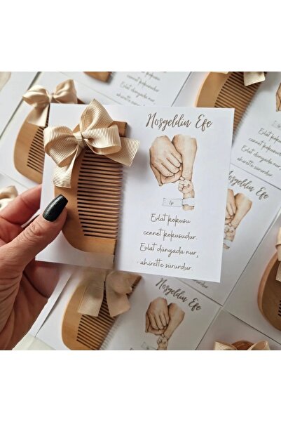 Mia Bella 15 Adet Bebek Baby Shower Mevlüt, Doğum, Doğum Günü Hediyelik Ahşap...